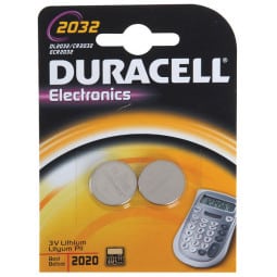 Piles bouton 2032 Duracell - 2 piles