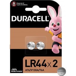Piles bouton LR44 / 1,5V Duracell - 2 piles